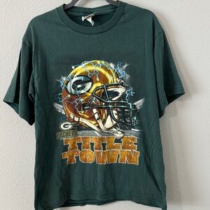 Vintage 90s Green Bay Packers title town tshirt size men’s Medium,